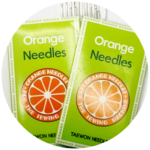 Pacote de agulhas Orange Needles para máquinas de costura e bordados pacote com 10 agulhas